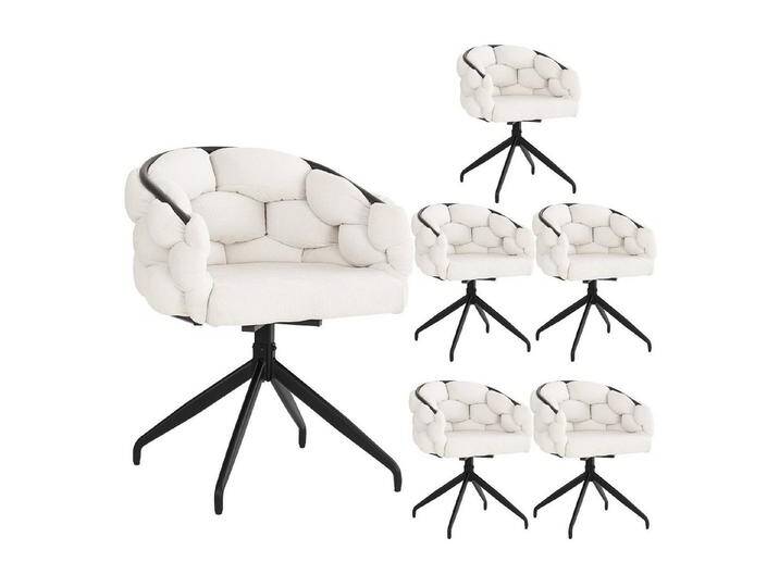 HAUSS SPOLE Drehstuhl 6er Drehstuhl 360° drehbar, mit Rückenlehne, Ergonomischer Stuhl Beige (Polsterstuhl, Wohnzimmerstuhl, Küchenstuhl, 6 St), Ergonomischer Stuhl, Bubble Stühle von OTTO