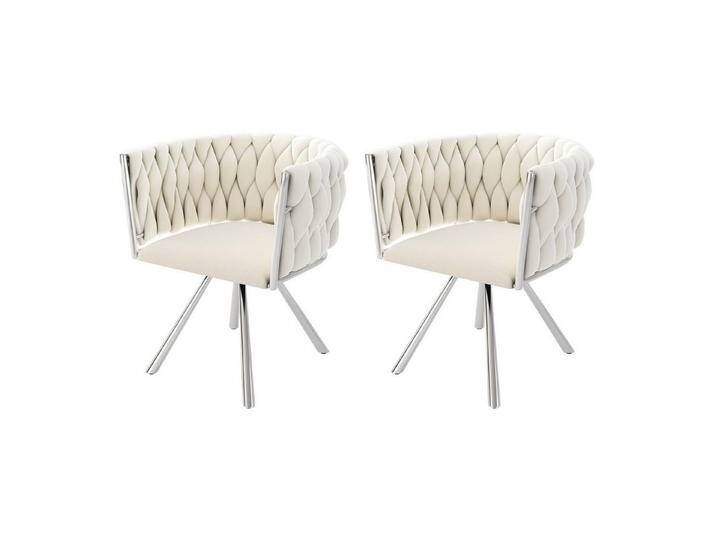 HAUSS SPOLE Esszimmerstuhl 2er set, Drehstuhl mit vier Stützbeinen aus Metall, Beige Samt (Polsterstuhl, Wohnzimmerstuhl, Küchenstuhl, Drehstuhl, 2 St), mit vier Stützbeinen aus Metall von OTTO