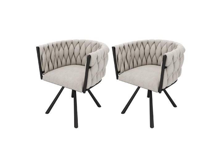 HAUSS SPOLE Esszimmerstuhl 2er set Drehstuhl mit vier Stützbeinen aus Metall, Leinen Beige (Polsterstuhl, Wohnzimmerstuhl, Küchenstuhl, Drehstuhl, 2 St), mit vier Stützbeinen aus Metall von OTTO