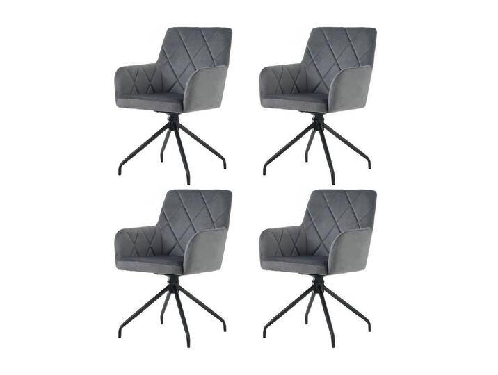 HAUSS SPOLE Esszimmerstuhl 360° Polsterstuhl Drehstuhl mit verstellbare Metallbeine, Samtmaterial (4 St), schwarz, 4 St., Schwarz von OTTO