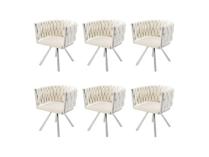 HAUSS SPOLE Esszimmerstuhl 6er set, Drehstuhl mit vier Stützbeinen aus Metall, Beige Samt (Polsterstuhl, Wohnzimmerstuhl, Küchenstuhl, Drehstuhl, 6 St), mit vier Stützbeinen aus Metall von OTTO