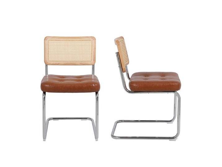 HAUSS SPOLE Esszimmerstuhl Esszimmerstühle 2er Set Sessel Rattan-Esszimmerstühle (Akzentstühle Rattan Esszimmerstühle Set von 2), gepolsterte getuftete Kunstleder von OTTO