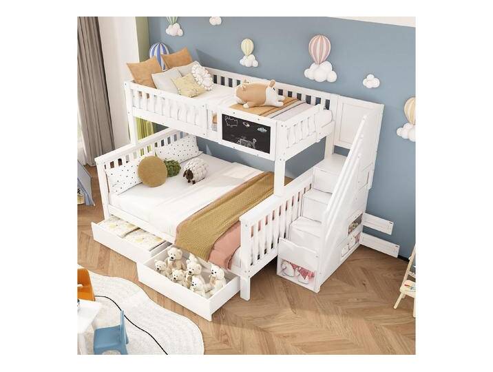 HAUSS SPOLE Etagenbett 90*200 + 140*200 mit Tafel und Schubladen, ohne Matratze, weiß, ohne Matratze HAUSS SPOLE Etagenbett 90*200 + 140*200 mit Tafel und Schubladen, ohne Matratze, weiß, ohne Matratze von OTTO