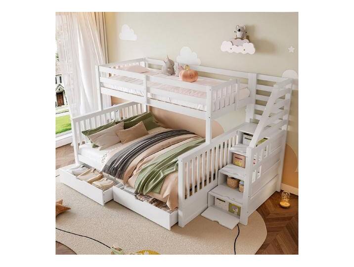 HAUSS SPOLE Etagenbett 90/140x200 mit Geländer&Schubladen,Jugendbett Bettgestell mit Treppe (mit Stauraum und Schubladen, Sicherheitsschutzgitter, Multifunktional, Robustes Design, 90 x 200 & 140 x 200 cm) HAUSS SPOLE Etagenbett 90/140x200 mit Geländer&Schubladen,Jugendbett Bettgestell mit Treppe (mit Stauraum und Schubladen, Sicherheitsschutzgitter, Multifunktional, Robustes Design, 90 x 200 & 140 x 200 cm) von OTTO