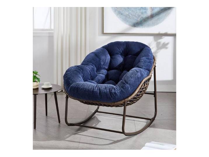 HAUSS SPOLE Schaukelstuhl Outdoor Rattan Schaukelsessel Sitzschaukel für Wohnzimmer, Garten, blau, Blau HAUSS SPOLE Schaukelstuhl Outdoor Rattan Schaukelsessel Sitzschaukel für Wohnzimmer, Garten, blau, Blau von OTTO