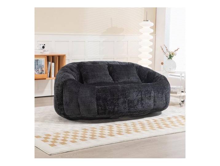 HAUSS SPOLE Schlafsofa Sitzsack Relaxsessel Posterstuhl, Extrabreit Lazy Sofa mit 2 Kissen, schwarz, Schwarz von OTTO