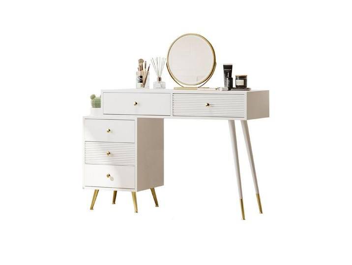 HAUSS SPOLE Schminktisch Kosmetiktisch-Set mit Schubladen,Kommode mit Spiegel Weiß (5 Schubladen, Frisiertisch mit verstellbarem Seitenschrank) von OTTO