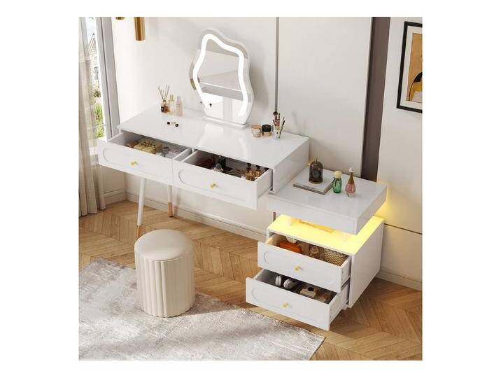 HAUSS SPOLE Schminktisch mit LED-Spiegel Frisiertisch Kosmetiktisch mit 4 Schubladen HAUSS SPOLE Schminktisch mit LED-Spiegel Frisiertisch Kosmetiktisch mit 4 Schubladen von OTTO