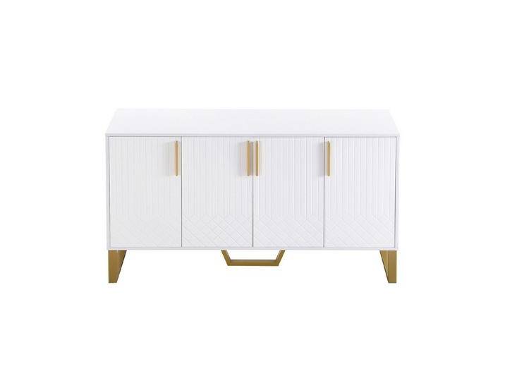 HAUSS SPOLE Sideboard Hochglanz mit 4 Türen, Metallgriffe, geometrisches Design in Weiß HAUSS SPOLE Sideboard Hochglanz mit 4 Türen, Metallgriffe, geometrisches Design in Weiß von OTTO