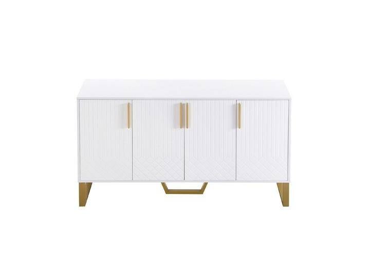 HAUSS SPOLE Sideboard Hochglanz mit 4 Türen, Metallgriffe, geometrisches Design in Weiß HAUSS SPOLE Sideboard Hochglanz mit 4 Türen, Metallgriffe, geometrisches Design in Weiß von OTTO