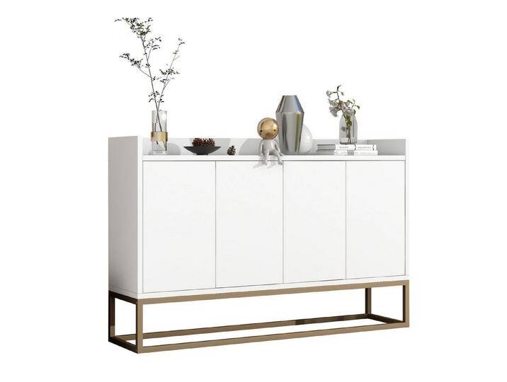 HAUSS SPOLE Sideboard Schubladenkommode, Sideboard Highboard Kommode (griffloser Buffetschrank, für Esszimmer, Wohnzimmer, Küche), weiß, weiß von OTTO