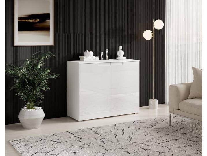 HBZ Kommode Spice weiß hochglanz, BxHxT 100x80x40 cm, Kommode mit 2 Türen und 2 Einlegeböden, weiß von OTTO