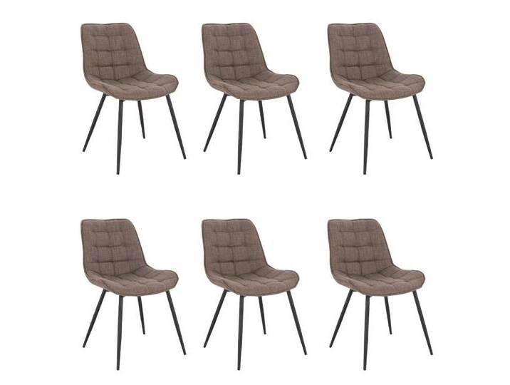 HOME DELUXE Esszimmerstuhl Polsterstuhl 2er - 8er Set IKALO (6 St), Gestell aus Metall, Küchenstuhl, braun grau, 6 St., Grau/Braun von OTTO