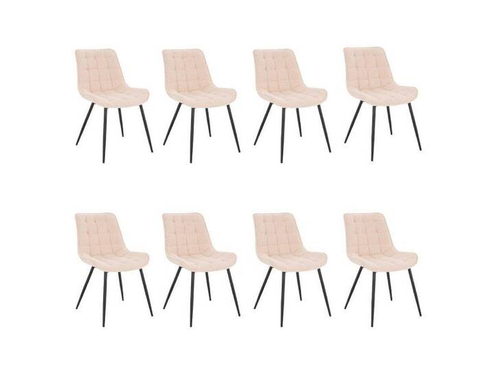 HOME DELUXE Esszimmerstuhl Polsterstuhl 2er - 8er Set IKALO (8 St), Gestell aus Metall, Küchenstuhl, beige, 8 St., Creme von OTTO