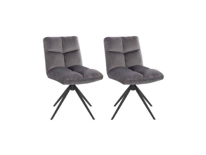 HOME DELUXE Esszimmerstuhl drehbar 2er - 8er Set NODA (8 St), Gestell aus Edelstahl, Küchenstuhl, Bürostuhl, grau, 8 St., Hellgrau von OTTO