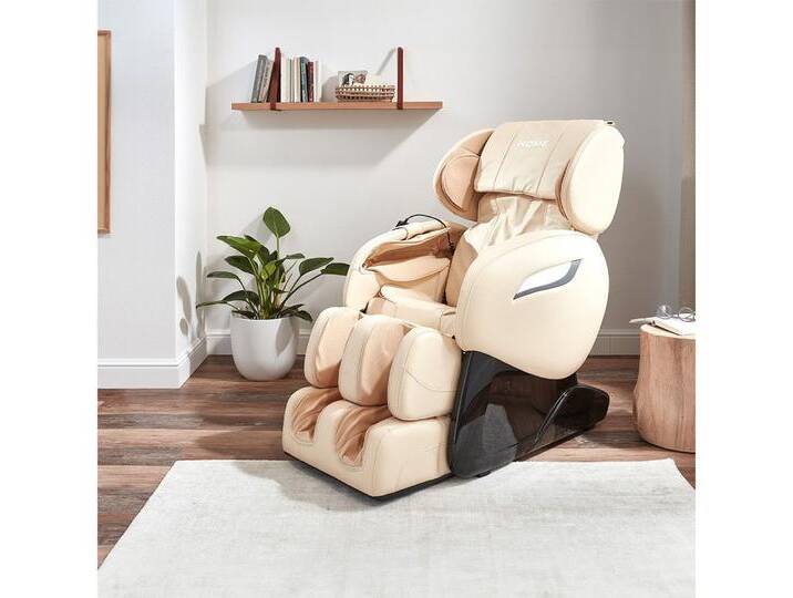 HOME DELUXE Massagesessel SUENO 143 x 76 x 112 cm (1-St), 32 Luftkissen, verschiedene Massagemethoden, inkl. Heizfunktion, beige braun von OTTO