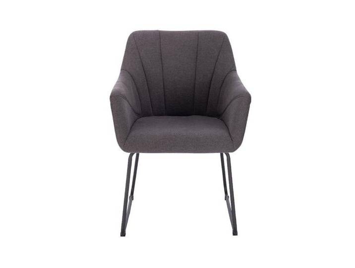 HOME DELUXE Polsterstuhl Armlehnenstuhl PAKU – Anthrazit 1er Set - 8er Set (1 St), Küchenstuhl Samtstühle mit Metallbeinen, grau, 1 St. von OTTO