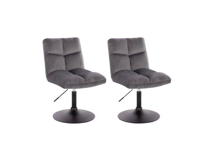 HOME DELUXE Polsterstuhl Pokerstuhl ACE 2er - 8er Set - höhenverstellbar (2 Stück, 2 St), Barstuhl Samtstuhl Esszimmerstuhl, grau, 2 St. von OTTO