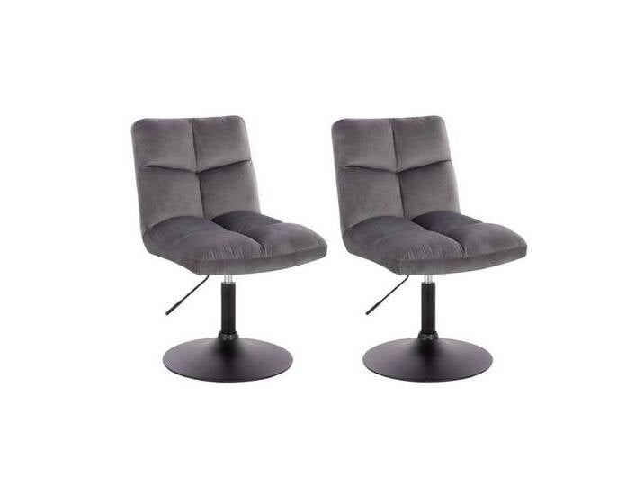 HOME DELUXE Polsterstuhl Pokerstuhl ACE 2er - 8er Set - höhenverstellbar (2 Stück, 2 St), Barstuhl Samtstuhl Esszimmerstuhl, grau, 2 St. von OTTO