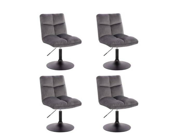 HOME DELUXE Polsterstuhl Pokerstuhl ACE 2er - 8er Set - höhenverstellbar (2 Stück, 4 St), Barstuhl Samtstuhl Esszimmerstuhl, grau, 4 St. von OTTO
