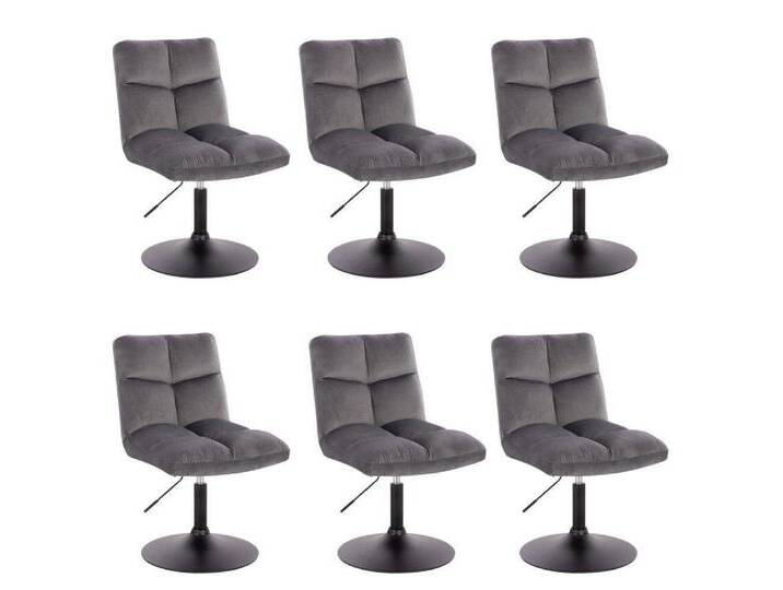 HOME DELUXE Polsterstuhl Pokerstuhl ACE 2er - 8er Set - höhenverstellbar (2 Stück, 6 St), Barstuhl Samtstuhl Esszimmerstuhl, grau, 6 St. von OTTO