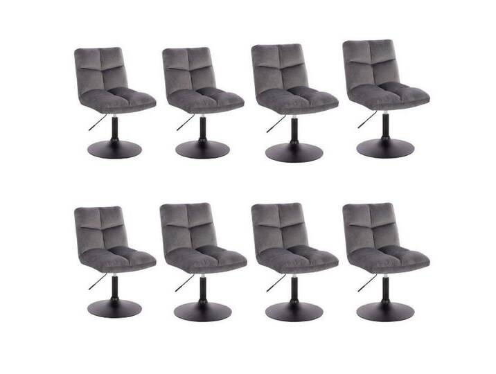 HOME DELUXE Polsterstuhl Pokerstuhl ACE 2er - 8er Set - höhenverstellbar (2 Stück, 8 St), Barstuhl Samtstuhl Esszimmerstuhl, grau, 8 St. von OTTO