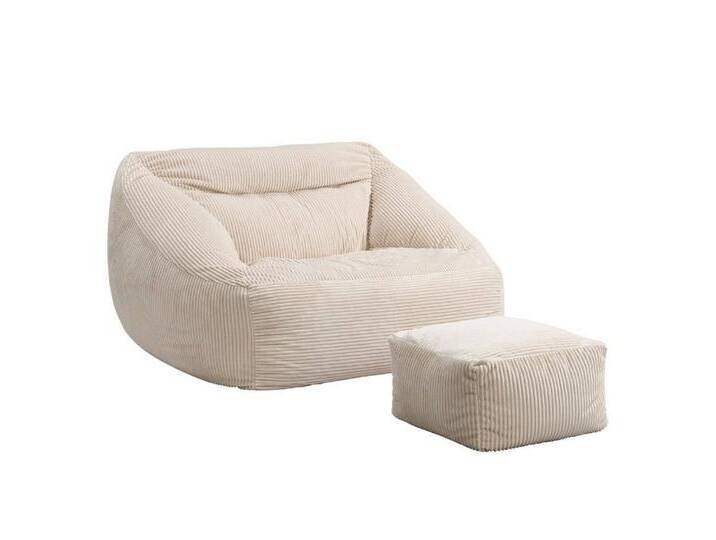HOME DELUXE Sitzsack Sessel COZY 100 x 88 x 80 cm - Farbauswahl, Cord Sitzsack, Beanbag, Bodenkissen, Couch, beige, Beige von OTTO