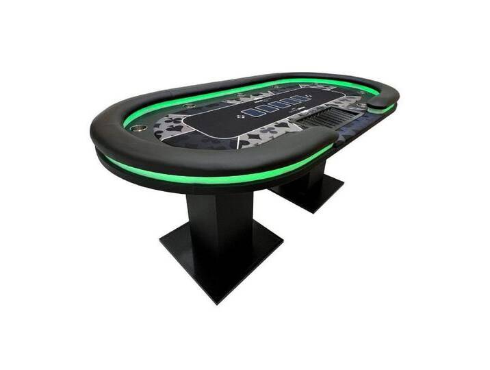 HOME DELUXE Spieltisch LED Pokertisch FLUSH 213 x 106 x 78 cm, (1-tlg), mit LED Beleuchtung I Spielertisch Poker Tisch Casino, schwarz von OTTO