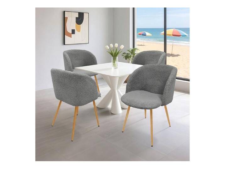 HOMELUX Polsterstuhl Esszimmer Stühle 4st Schminktisch Stuhl, Esszimmerstuhl Küchenstühle, Teddy Stoff Esstisch Stühle mit Armlehne & Metallbeine HOMELUX Polsterstuhl Esszimmer Stühle 4st Schminktisch Stuhl, Esszimmerstuhl Küchenstühle, Teddy Stoff Esstisch Stühle mit Armlehne & Metallbeine von OTTO