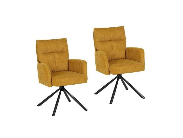 HTI-Living Drehstuhl Drehstuhl Kyra Gelb (Set, 2 St), Esszimmerstuhl Schreibtischstuhl Auto-Return, gelb, 2 St. von OTTO