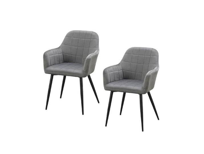 HTI-Living Esszimmerstuhl Esszimmerstuhl 2er Set Grau Velvet Albany (Set, 2 St), bequemer Stuhl für Ess- und Wohnzimmer, grau von OTTO
