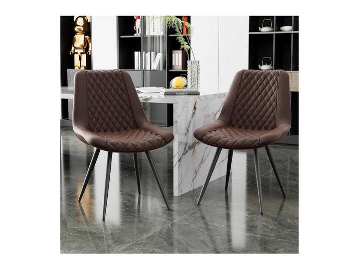 HTI-Living Esszimmerstuhl Esszimmerstuhl Astrid 2er-Set Kunstleder Braun (Set, 2 St), Polsterstuhl Metallbeine, braun von OTTO