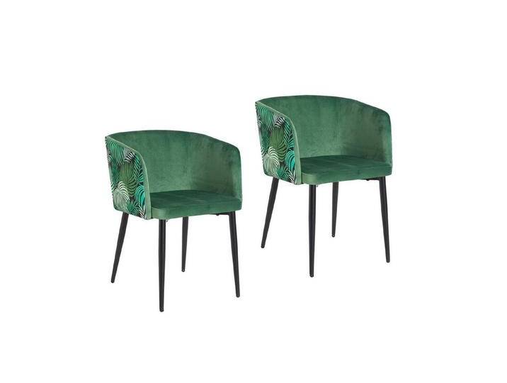 HTI-Living Esszimmerstuhl Stuhl Destin 2er-Set (Set, 2 St), Esszimmerstuhl Armlehnenstuhl Samt Muster, grün, Leaf Grün von OTTO