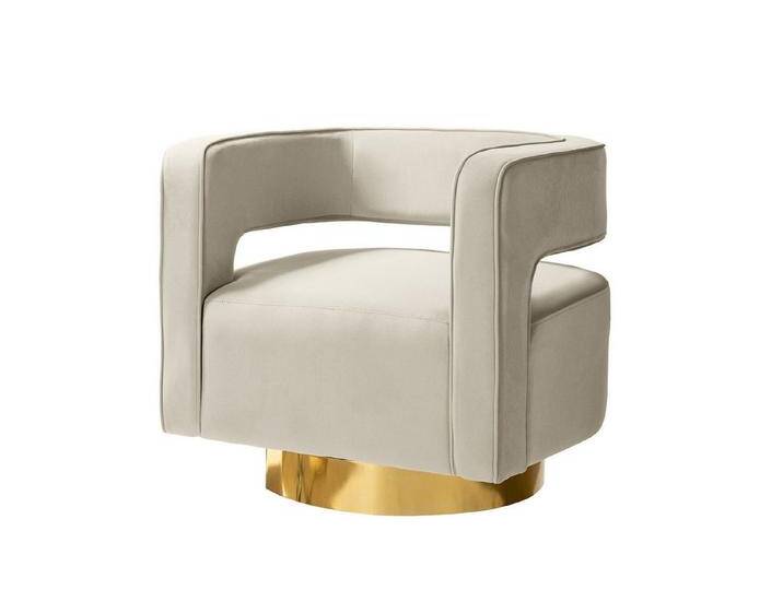 HULALA HOME Sessel Loungesessel mit ergonomischer Rückenlehne und goldenem Metallgestell (1-St), Drehstuhl von OTTO