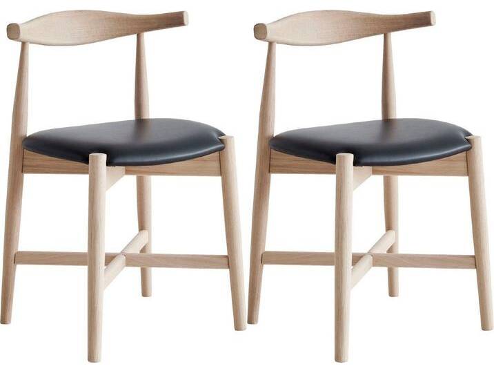 Hammel Furniture Holzstuhl Findahl by Hammel Dora (Set, 2 St), Massivholz, gepolsterte Sitzfläche, versch. Farbvarianten, beige schwarz von OTTO