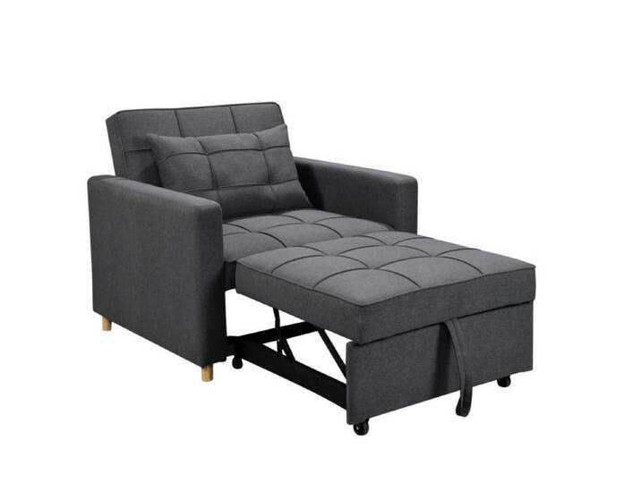 Happy Home Schlafsofa Schlafsessel Sofabett inkl. Kissen, ca. Hellgrau Dunkelgrau, grau, Dunkelgrau von OTTO
