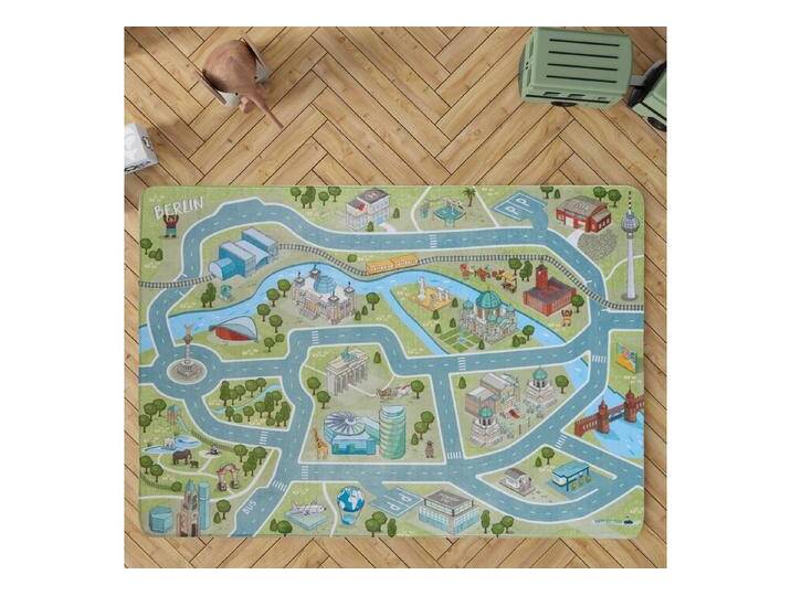 HappyCITYKids Kinderteppich Stadt-Design BERLIN - Straßen-Spielteppich-Spielmatte- samtweich, Stadtdesign HappyCITYKids Kinderteppich Stadt-Design BERLIN - Straßen-Spielteppich-Spielmatte- samtweich, Stadtdesign von OTTO