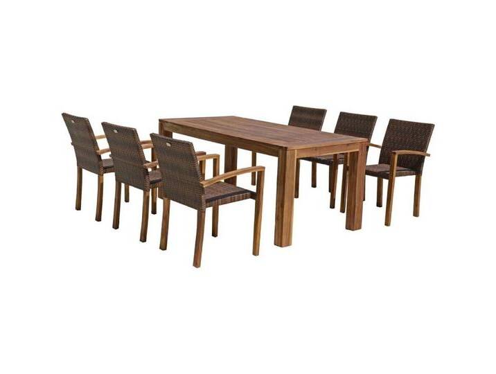 Harms Import Stuhl, 7 teilig Tisch Gruppe Akazie Garten Sitz-Gruppe Veranda Terrasse von OTTO