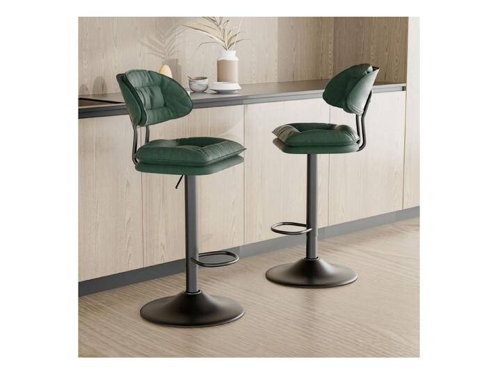 HawthyHome Barhocker 2er Set, Ergonomische Gepolsterte Barstühle mit Rückenlehne (2 St), Höhenverstellbare Doppellagige Barhocker, grün, Grün von OTTO