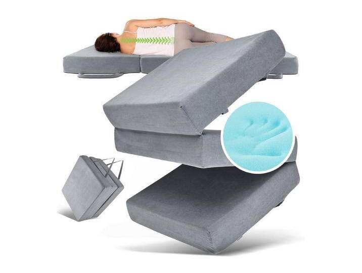 Herlag Klappmatratze Gästebett Visco, 14 cm hoch, (verschiedene Größen), Memory Foam, grau, H3 (100 kg) von OTTO