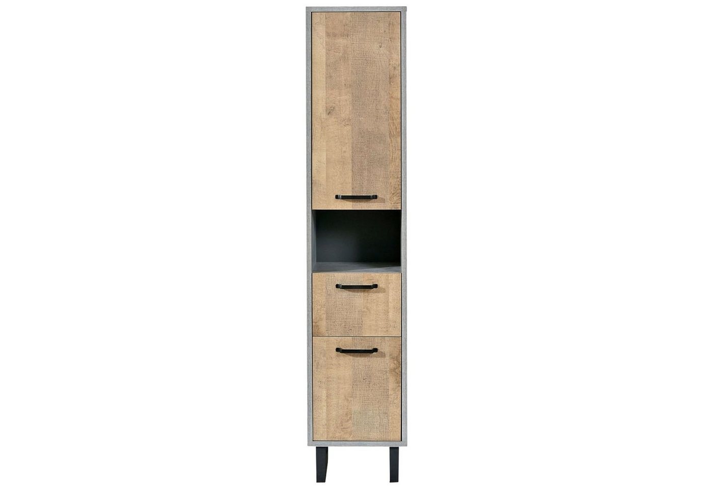 Hochschrank SOLANO, Betondekor, B 40 cm, H 190 cm, Eiche rustikal Dekor, 2 Türen, 1 Schublade von OTTO