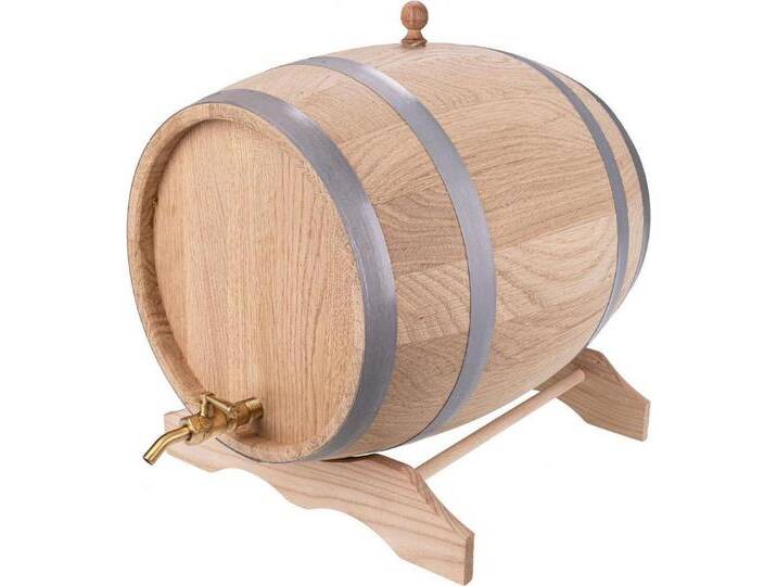 Holz Frank Schnapsglas Eichenfass 10L mit Messing-Zapfhahn - Schnapsfass ideal für Whisky, Eiche, beige von OTTO