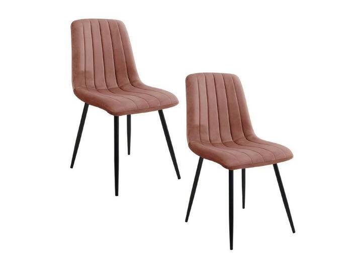 Home Collective Esszimmerstuhl 2er Set Wohnzimmerstuhl Stuhl, Samt mit Metallbeinen, elegant, Polsterstuhl 2x rosa mit schwarzen Beinen, rosa, rosa Home Collective Esszimmerstuhl 2er Set Wohnzimmerstuhl Stuhl, Samt mit Metallbeinen, elegant, Polsterstuhl 2x rosa mit schwarzen Beinen, rosa, rosa von OTTO