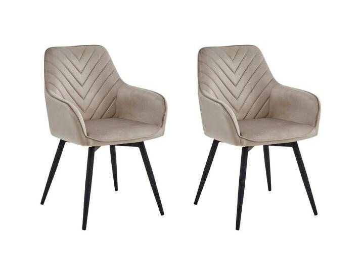 Home Collective Esszimmerstuhl drehbar Stuhl Drehstuhl Esszimmer Schminktisch Stuhl Samt Polsterstuhl, 2er Set belastbar bis 110 kg, 360° drehbar, Dunkelbeige, beige von OTTO
