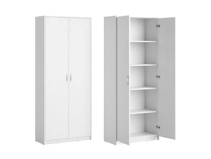 Home Collective Mehrzweckschrank Schrank Aktenschrank Hochschrank Mehrzweckschrank 2-türig 5 Fächer (74 cm breit aus Laminatplatte und hochwertigen Polymergriffen) robust & vielseitig viel Stauraum 74x35x180 (BxTxH) weiß von OTTO
