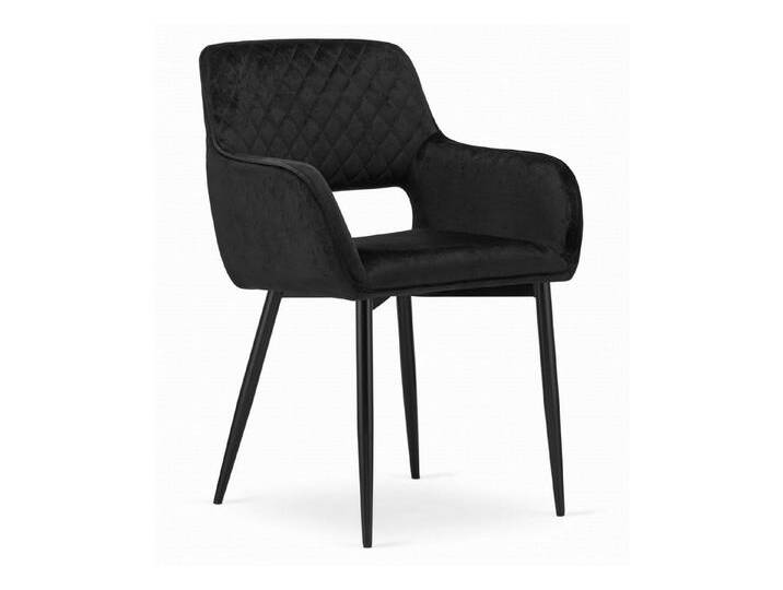 Home Collective Polsterstuhl Esszimmerstuhl Stuhl Wohnzimmerstuhl Gesteppt (Metallgestell - perfekt für Wohnzimmer, Büro, Schlafzimmer, Esszimmer), ergonomischer Stuhl in schwarzem Finish mit Samtpolsterung von OTTO