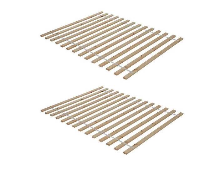 Home4You Rollrost, 2er Set, 140 x 200 cm, Fichten und- Kieferlatten, mit Textilband, rollbar, beige von OTTO