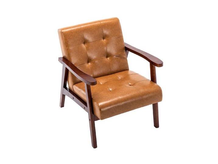 HomeMiYN Loungesessel Retro Holzsessel Loungesessel Polsterstuhl Wohnzimmer mit Armlehnen, Karamell HomeMiYN Loungesessel Retro Holzsessel Loungesessel Polsterstuhl Wohnzimmer mit Armlehnen, Karamell von OTTO