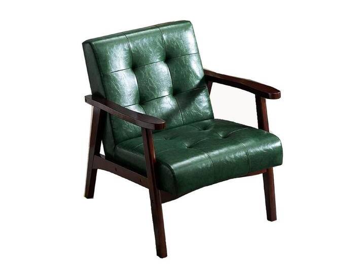 HomeMiYN Loungesessel Retro Holzsessel Loungesessel Polsterstuhl Wohnzimmer mit Armlehnen, mit Holzfoben, grün, Dunkelgrün von OTTO