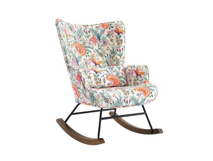 HomeMiYN Schaukelstuhl Schaukelstuhl Patchwork Sessel Schwingsessel Relaxstuhl Wohnzimmer, Relaxfunktion, das Baby zum Schlafen bringen, orange von OTTO